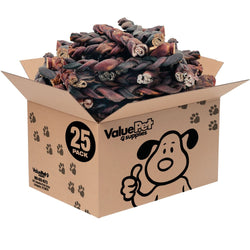 ValueBull USA Collagen Braids, Jumbo 11 - 12 Inch, 25 Count BULK PACK - ValuePetSupplies