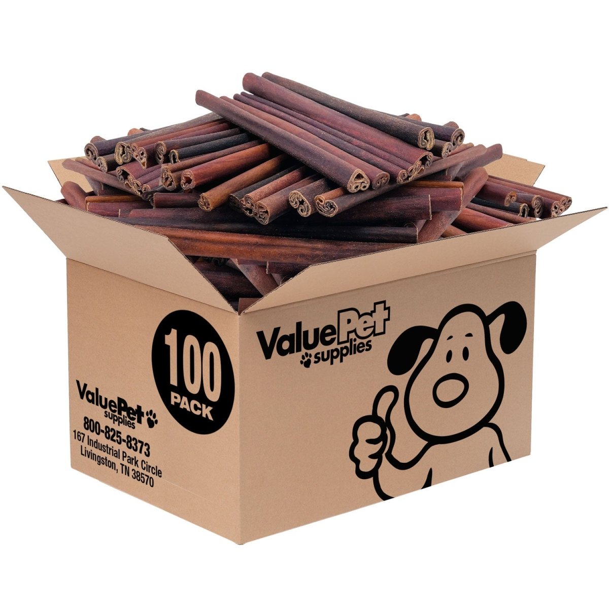 ValueBull USA Collagen Sticks For Dogs, Bully Sticks & Rawhide Alternative, Jumbo 12 Inch, 100 Count BULK PACK - ValuePetSupplies