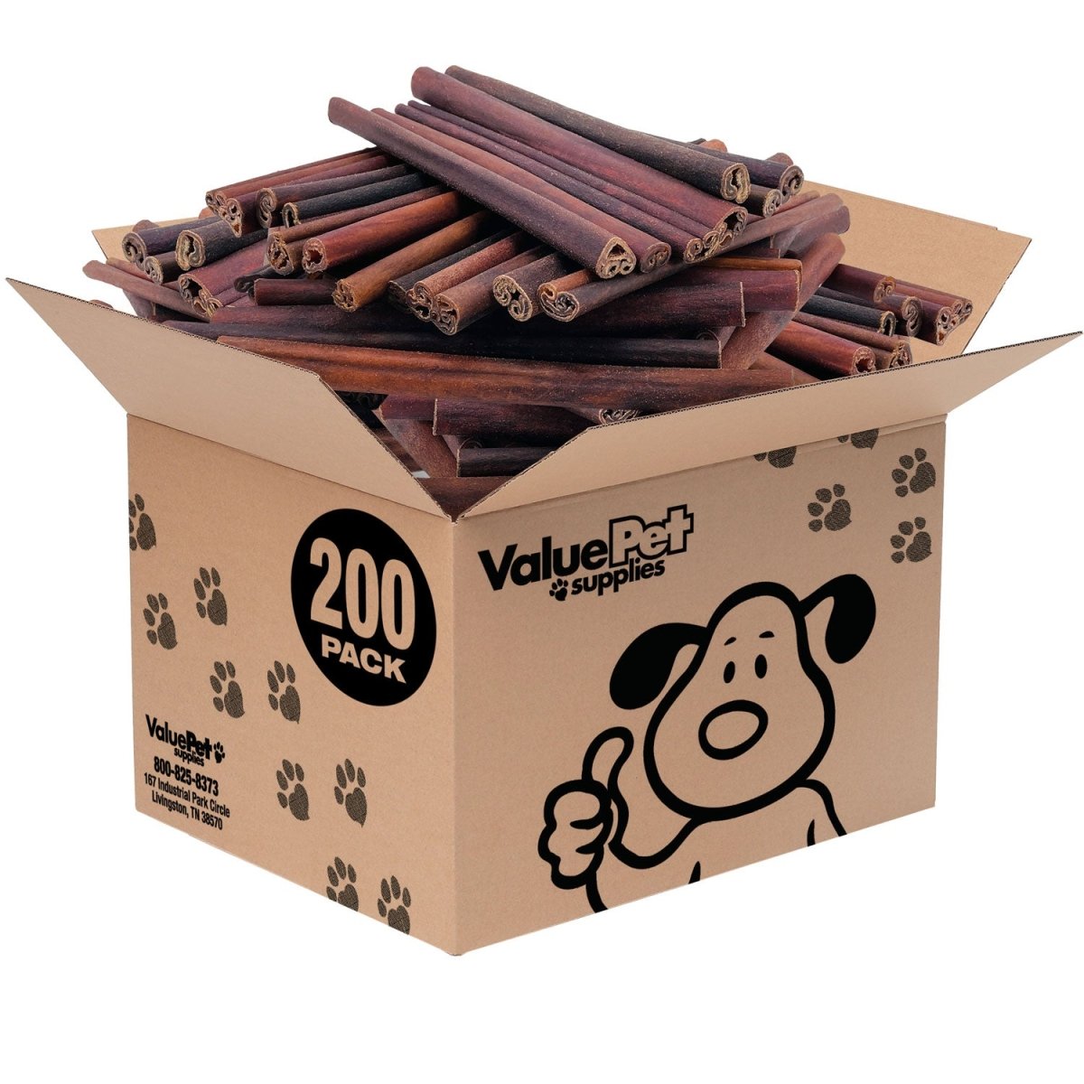 ValueBull USA Collagen Sticks For Dogs, Bully Sticks & Rawhide Alternative, Jumbo 12 Inch, 200 Count BULK PACK - ValuePetSupplies