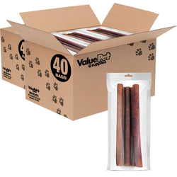 ValueBull USA Collagen Sticks For Dogs, Bully Sticks & Rawhide Alternative, Jumbo 12 Inch, 400 Count RESALE PACKS (80 x 5 Count) - ValuePetSupplies