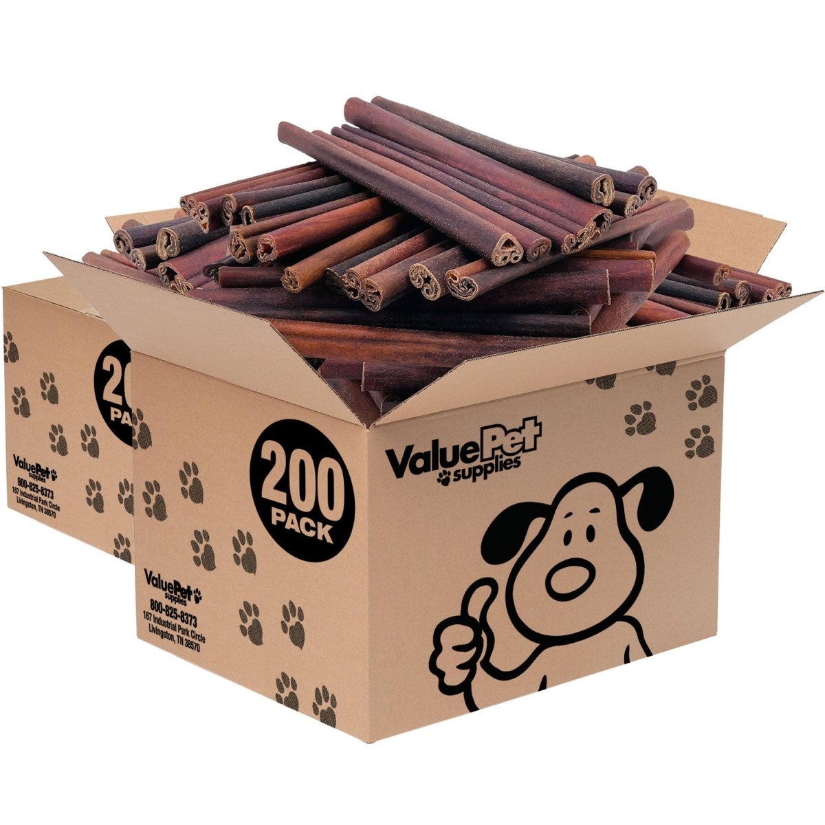 ValueBull USA Collagen Sticks For Dogs, Bully Sticks & Rawhide Alternative, Jumbo 12 Inch, 400ct WHOLESALE PACK - ValuePetSupplies