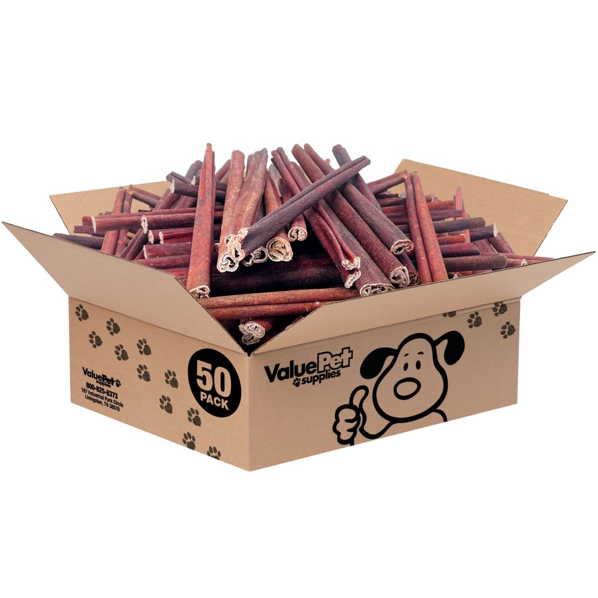 ValueBull USA Collagen Sticks For Dogs, Bully Sticks & Rawhide Alternative, Medium 12 Inch, 50 Count BULK PACK - ValuePetSupplies