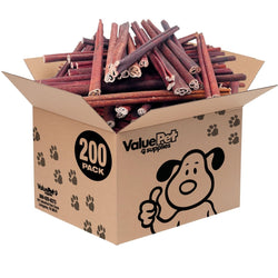 ValueBull USA Collagen Sticks For Dogs, Bully Sticks & Rawhide Alternative, Medium 12 Inch, 200 Count BULK PACK - ValuePetSupplies
