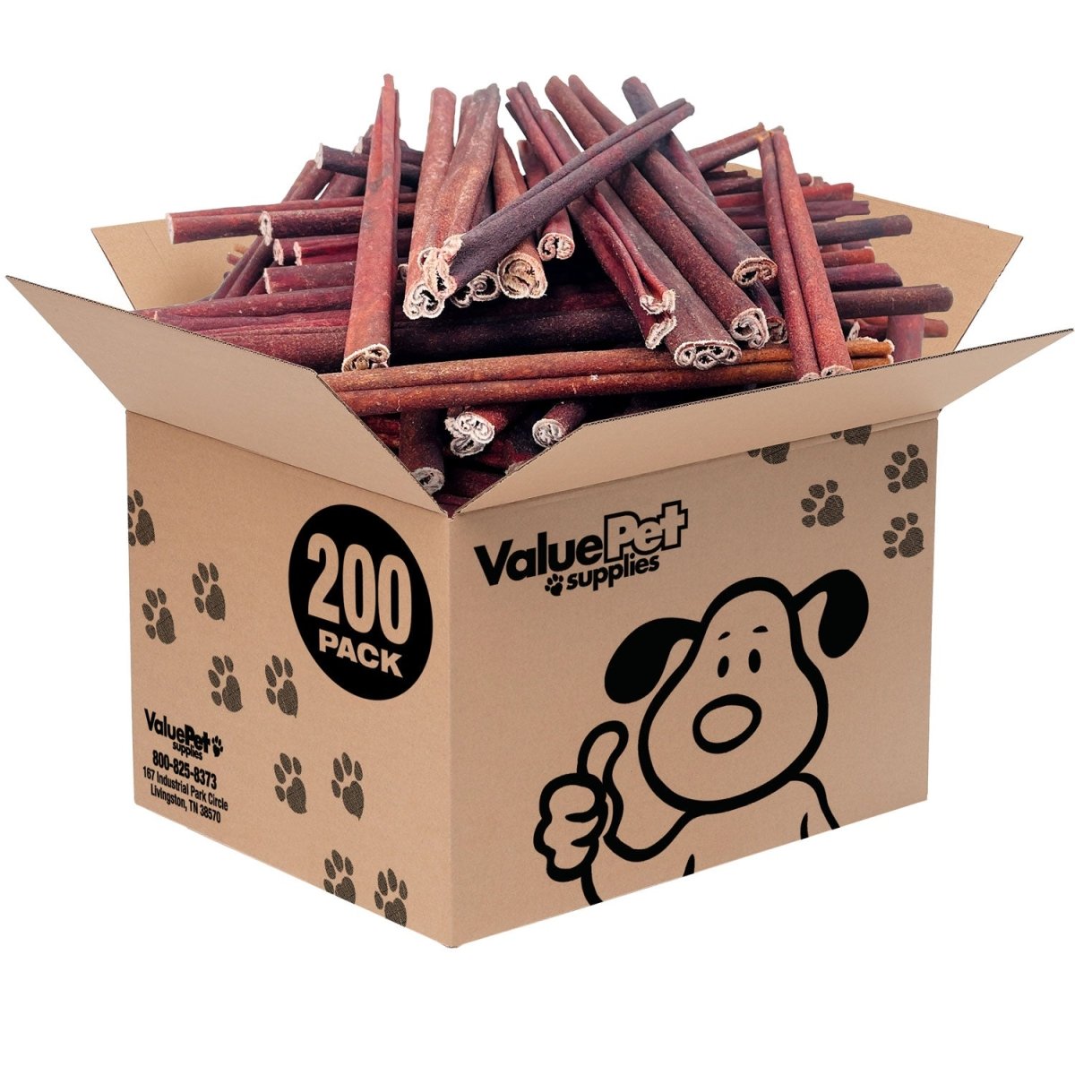 ValueBull USA Collagen Sticks For Dogs, Bully Sticks & Rawhide Alternative, Medium 12 Inch, 200 Count BULK PACK - ValuePetSupplies