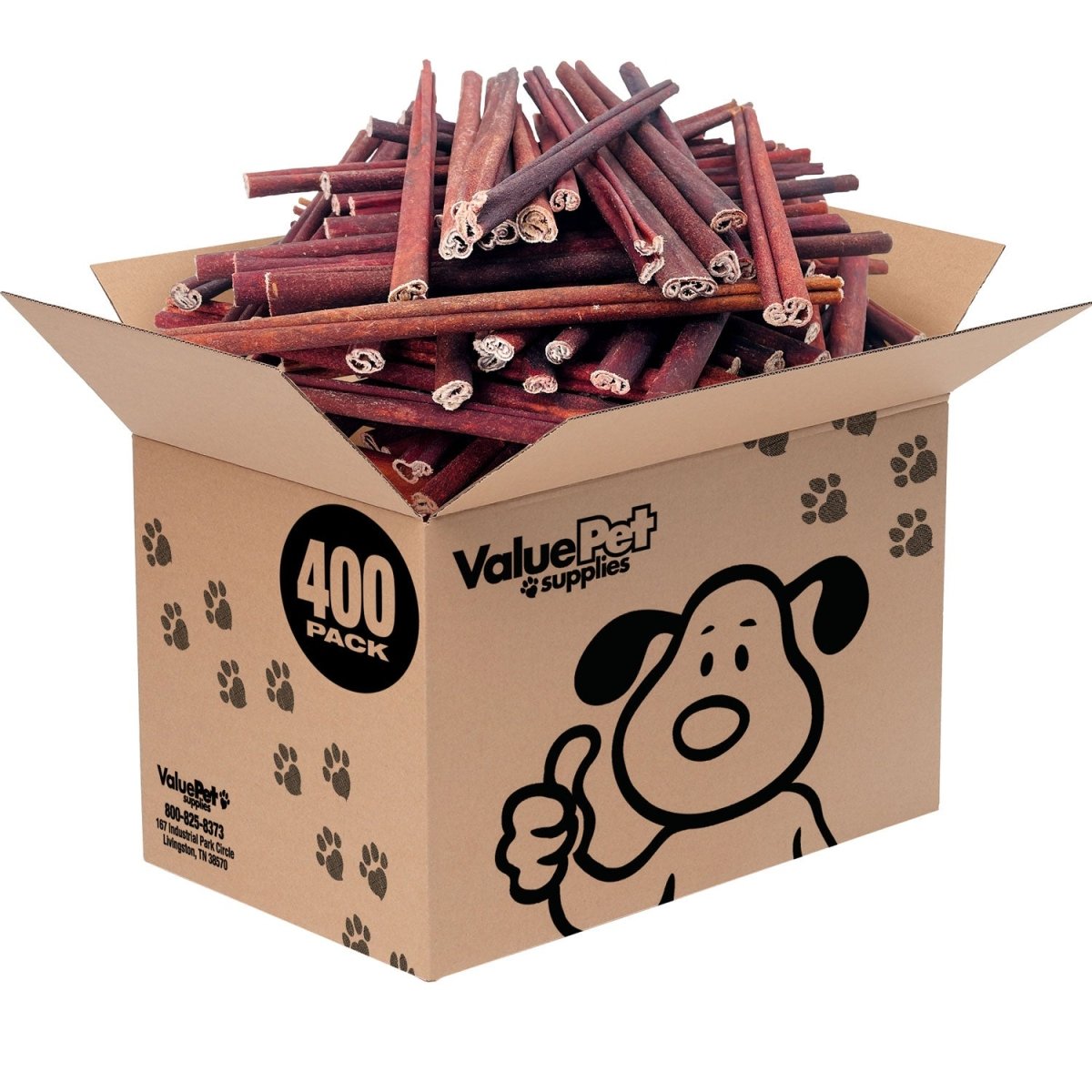 ValueBull USA Collagen Sticks For Dogs, Bully Sticks & Rawhide Alternative, Medium 12 Inch, 400ct WHOLESALE PACK - ValuePetSupplies