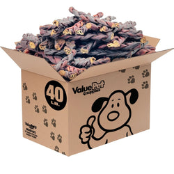 ValueBull USA Collagen Braids, Thick 11 - 12 Inch, 40 Pound WHOLESALE PACK - ValuePetSupplies