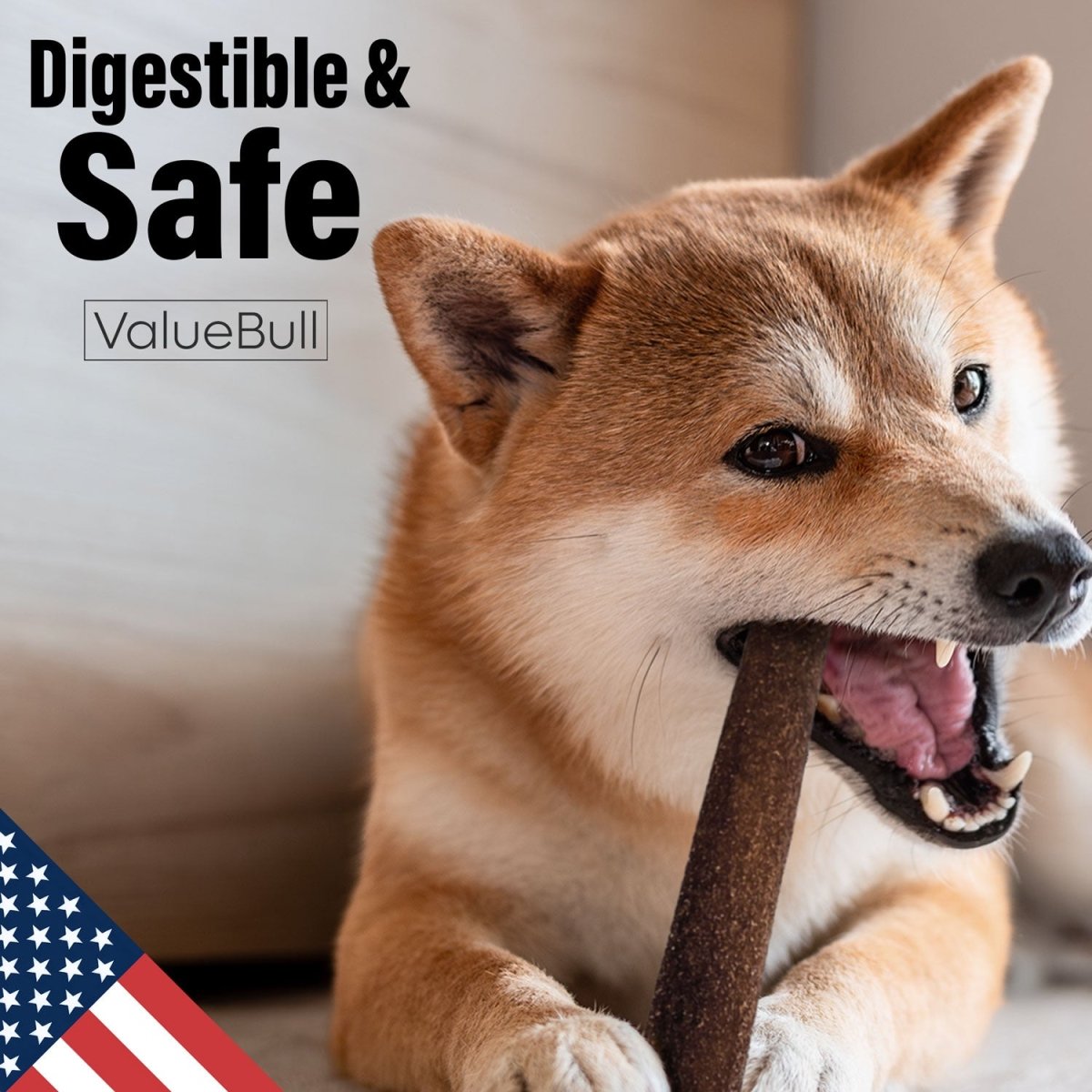 ValueBull USA Collagen Sticks For Dogs, Bully Sticks & Rawhide Alternative, Thick 12 Inch, 10 Count - ValuePetSupplies