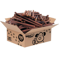 ValueBull USA Collagen Sticks For Dogs, Bully Sticks & Rawhide Alternative, Thick 12 Inch, 100 Count BULK PACK - ValuePetSupplies