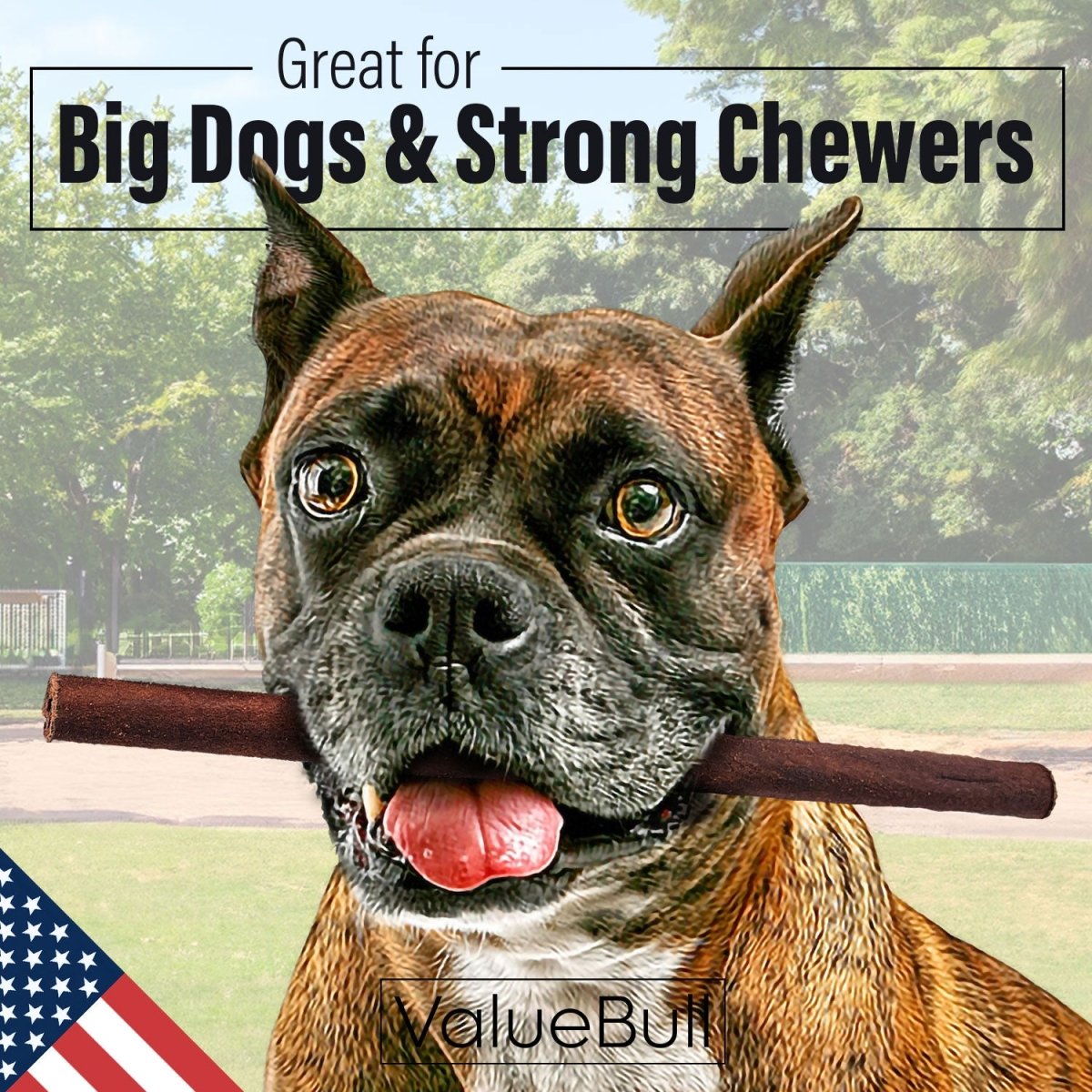 ValueBull USA Collagen Sticks For Dogs, Bully Sticks & Rawhide Alternative, Thick 12 Inch, 50 Count BULK PACK - ValuePetSupplies