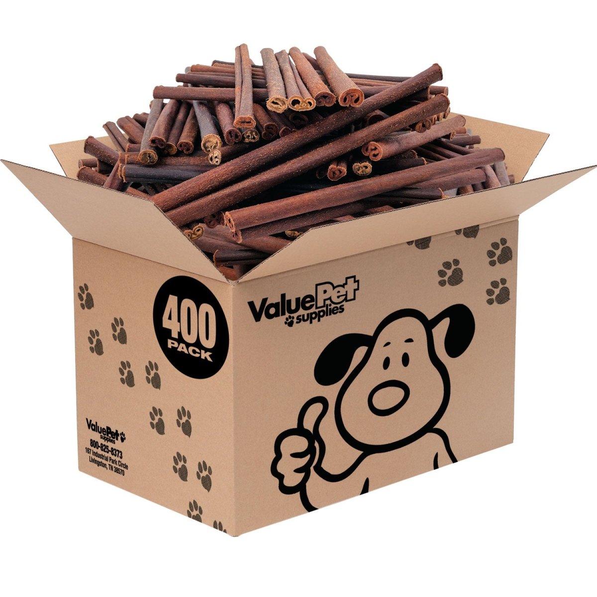 ValueBull USA Collagen Sticks For Dogs, Bully Sticks & Rawhide Alternative, Thick 12 Inch, 400ct WHOLESALE PACK - ValuePetSupplies