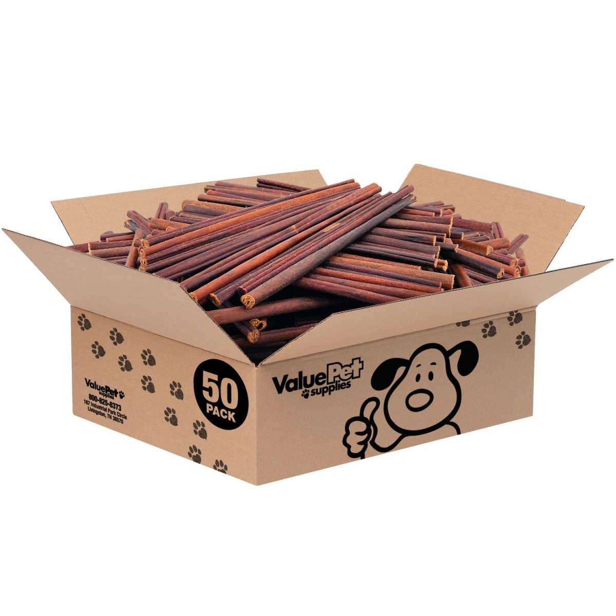 ValueBull USA Collagen Sticks For Small Dogs, Bully Sticks & Rawhide Alternative, Thin 12 Inch, 50ct BULK PACK - ValuePetSupplies