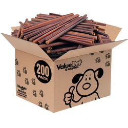 ValueBull USA Collagen Sticks For Small Dogs, Bully Sticks & Rawhide Alternative, Thin 12 Inch, 200ct BULK PACK - ValuePetSupplies