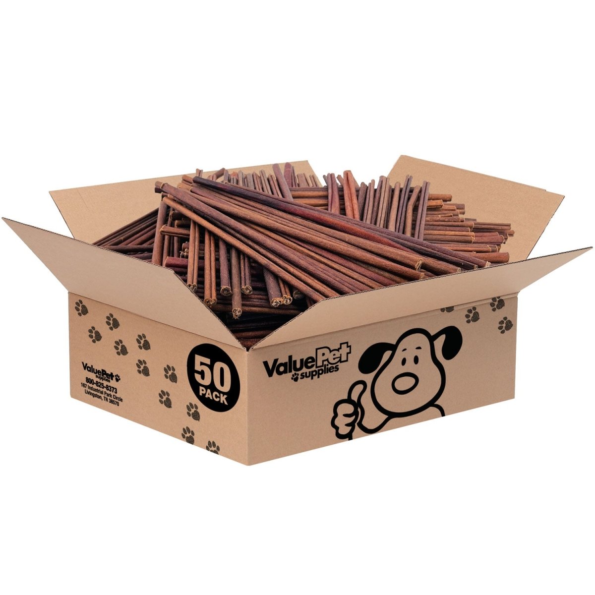 ValueBull USA Collagen Sticks For Small Dogs, Bully Sticks & Rawhide Alternative, X - Thin 12 in, 50ct BULK PACK - ValuePetSupplies