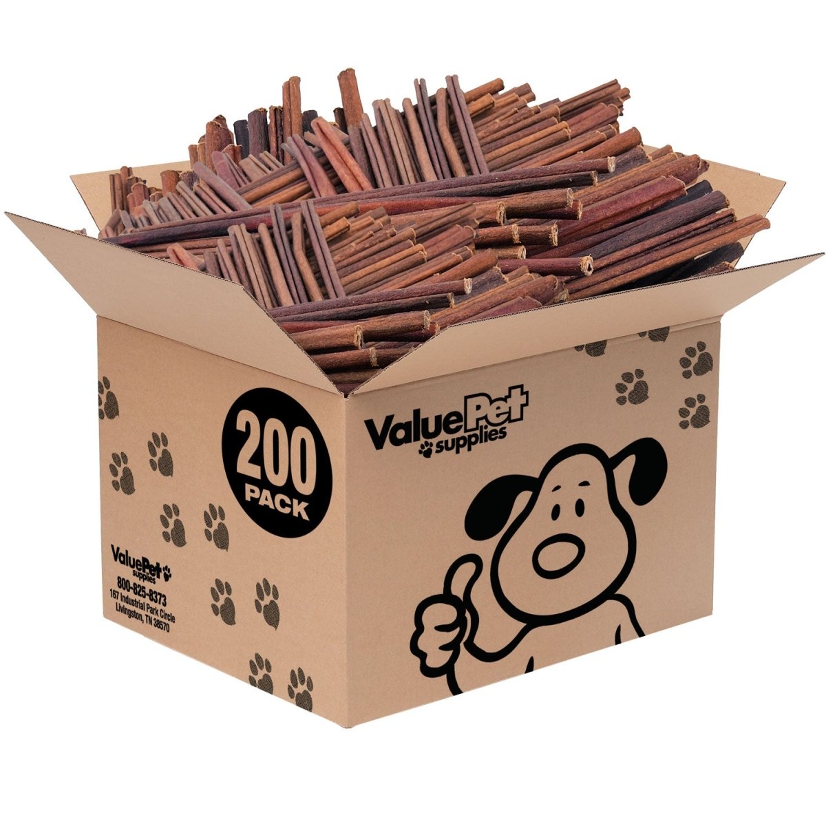 ValueBull USA Collagen Sticks For Small Dogs, Bully Sticks & Rawhide Alternative, X - Thin 12 in, 200ct BULK PACK - ValuePetSupplies