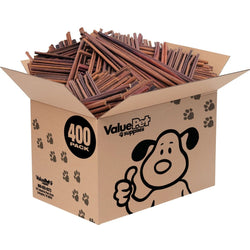 ValueBull USA Collagen Sticks For Dogs, Bully Sticks & Rawhide Alternative, X - Thin 12 Inch, 400ct WHOLESALE PACK - ValuePetSupplies