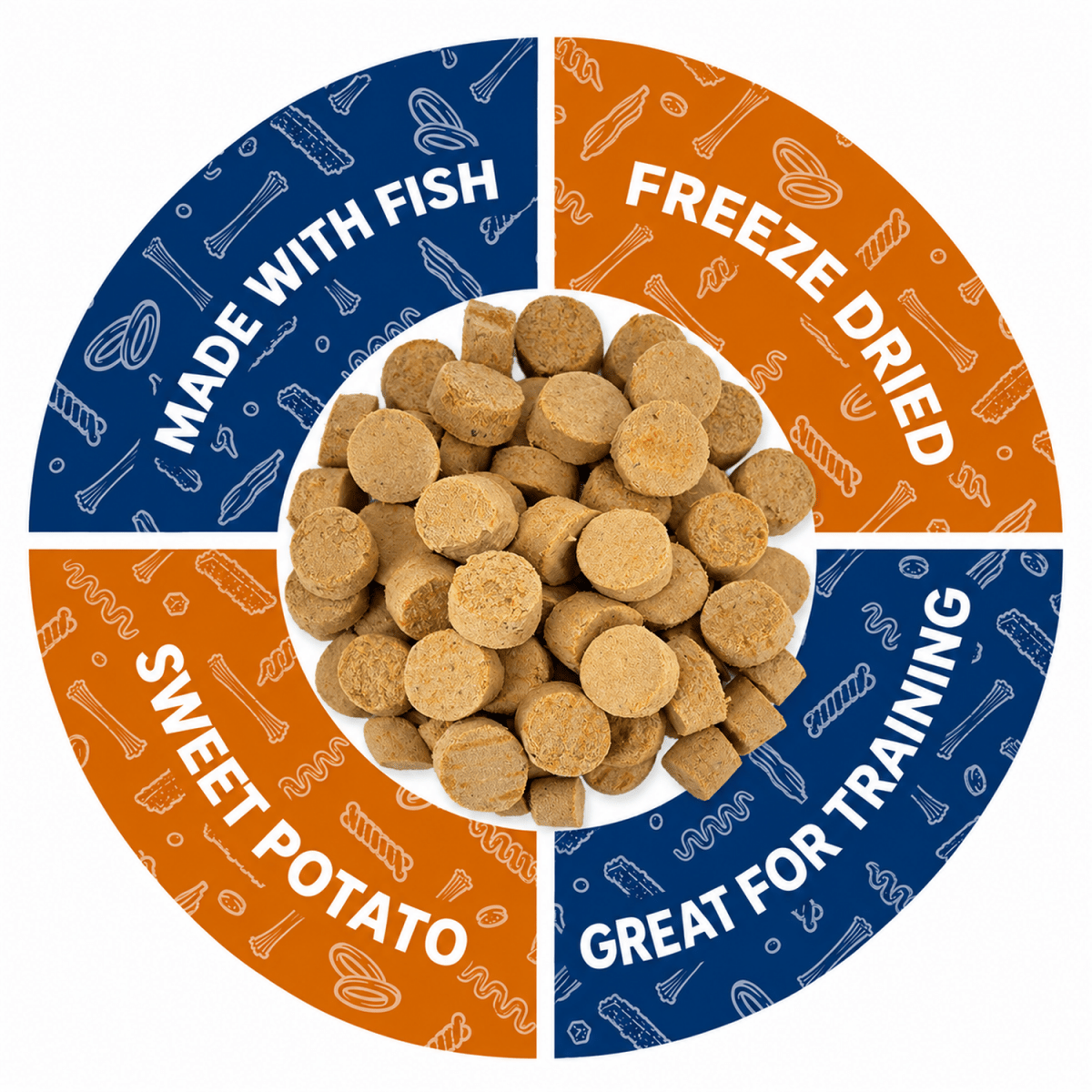 ValueBull USA Freeze Dried Fish & Sweet Potato Training Treats for Dogs & Cats, 1 Pound - ValuePetSupplies