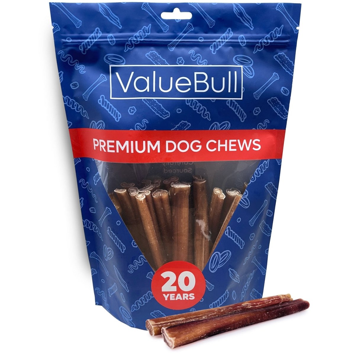 ValueBull USA Bully Sticks for Dogs, 6 Inch, 1 Pound - ValuePetSupplies