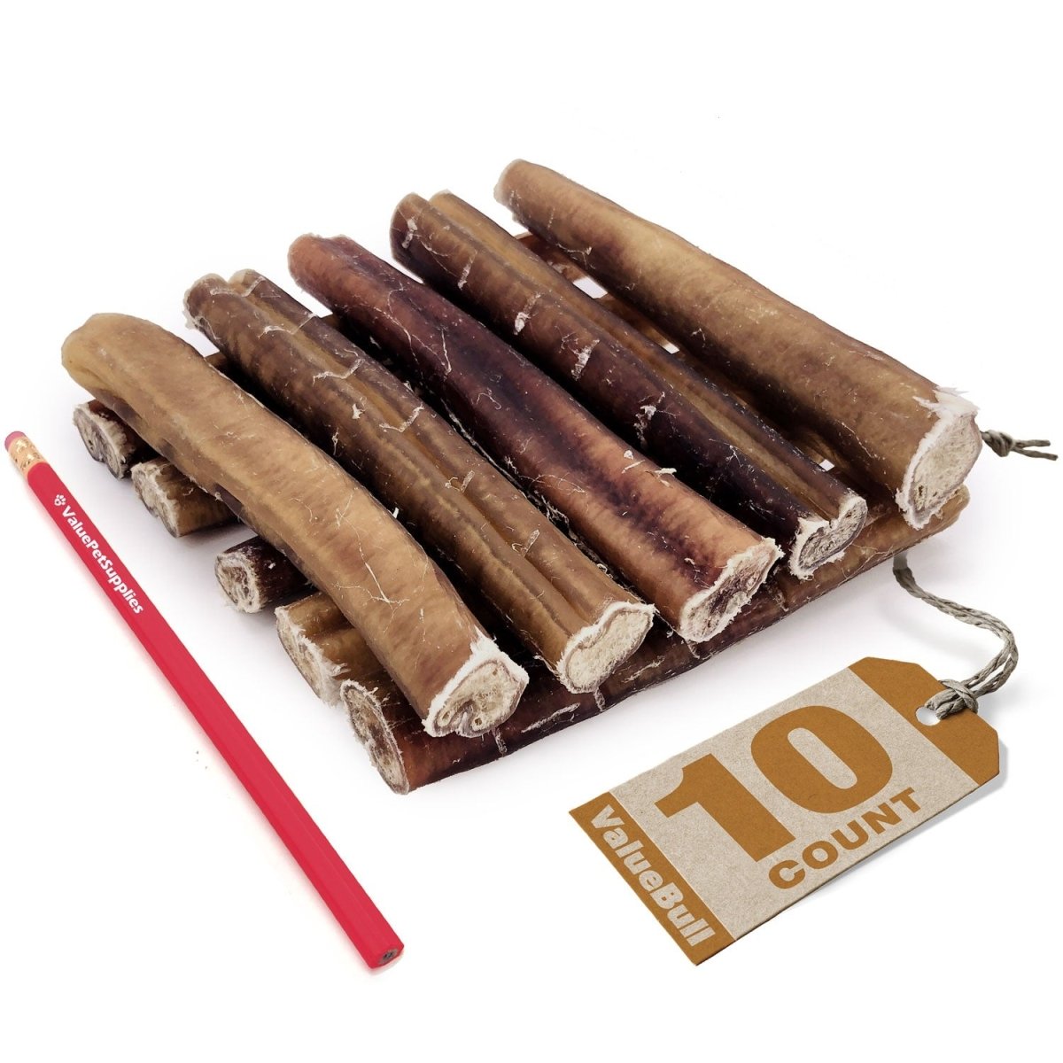 ValueBull USA Bully Sticks, Super Jumbo 6 Inch, 10 Count - ValuePetSupplies