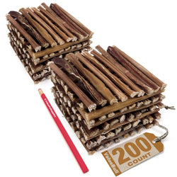 ValueBull USA Bully Sticks for Small Dogs, Extra Thin 6 Inch, 200 Count BULK PACK - ValuePetSupplies