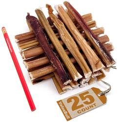 ValueBull USA Bully Sticks for Small Dogs, Extra Thin 6 Inch, 25 Count - ValuePetSupplies