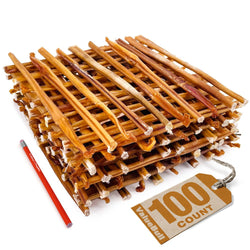 ValueBull USA Bully Sticks for Small Dogs, Thin 12 Inch, 100 Count Bulk Pack - ValuePetSupplies