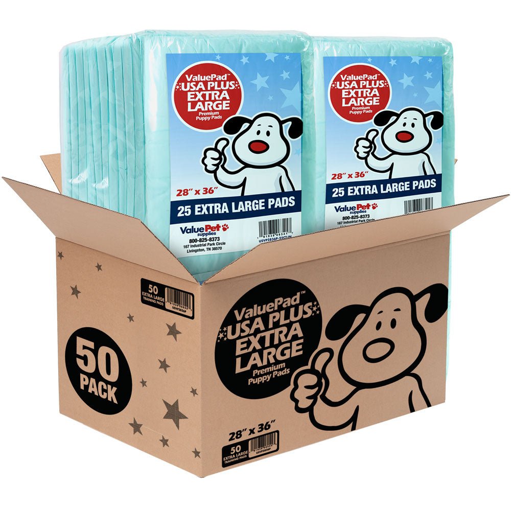 ValuePad USA Plus Puppy Pads, Extra Large 28x36 Inch, 100 Count Bulk Pack - ValuePetSupplies