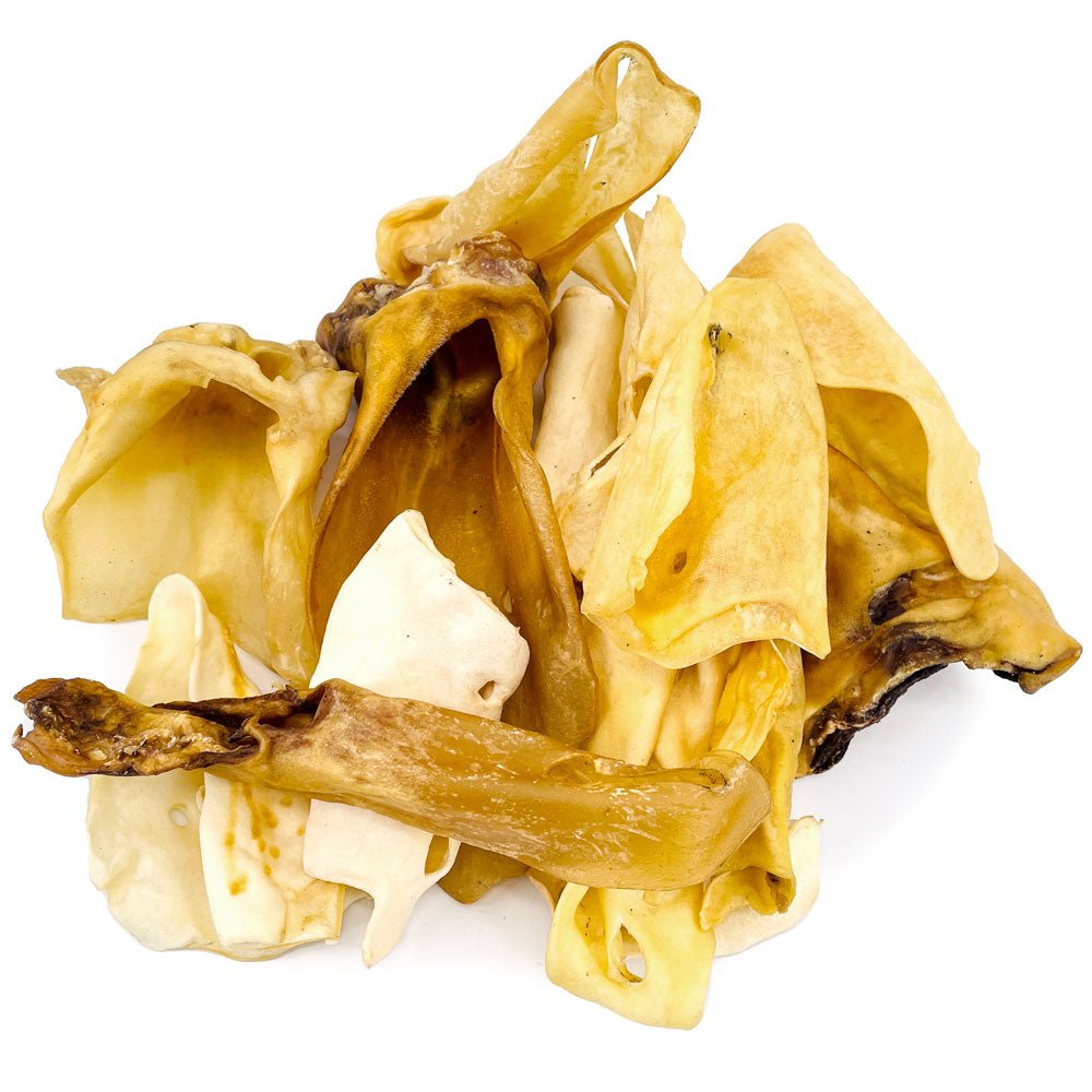 ValueBull Natural Brown Cow Ears, Crunchy Style, Varied Size, Shape & Color, 100 Count Bulk Pack - ValuePetSupplies