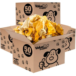 ValueBull Cow Ears, Varied Shapes, Small, 200 Count Bulk Pack - ValuePetSupplies