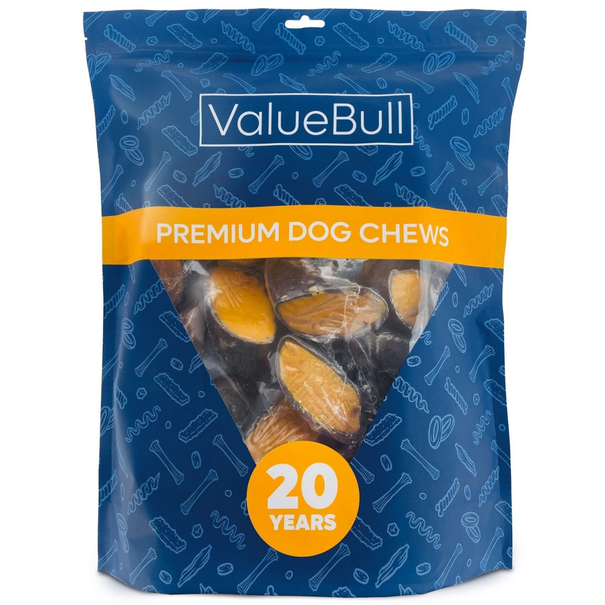ValueBull Cheese Stuffed Beef Hooves Dog Chews, 25 Count - ValuePetSupplies