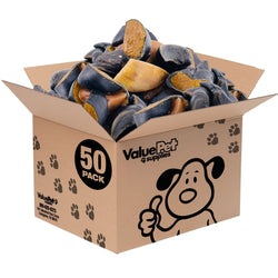 ValueBull Cheese Stuffed Beef Hooves Dog Chews, 50 Count BULK PACK - ValuePetSupplies