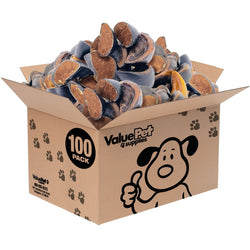 ValueBull Stuffed Beef Hooves Dog Chews, Peanut Butter, 100 Count WHOLESALE PACK - ValuePetSupplies