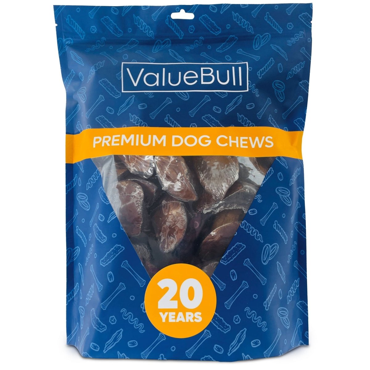ValueBull Stuffed Beef Hooves Dog Chews, Peanut Butter, 25 Count - ValuePetSupplies