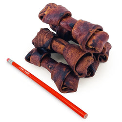 ValueBull USA Rawhide Dog Bones, Premium Thick Cut, 4 Inch, Natural Beef Flavor, 50 Count - ValuePetSupplies