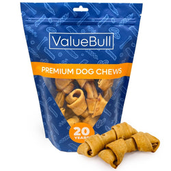 ValueBull USA Rawhide Dog Bones, Premium Thick Cut, 4 Inch, Chicken Infused 10 Count - ValuePetSupplies