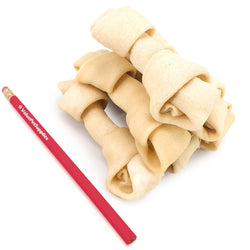 ValueBull USA Rawhide Dog Bones, Premium Thick Cut, 4 Inch, Natural Flavor, 100 Count BULK PACK - ValuePetSupplies