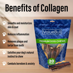 ValueBull Collagen Sticks For Dogs, Bully Sticks & Rawhide Alternative, Varied Shapes & Sizes, 2 Pounds - ValuePetSupplies
