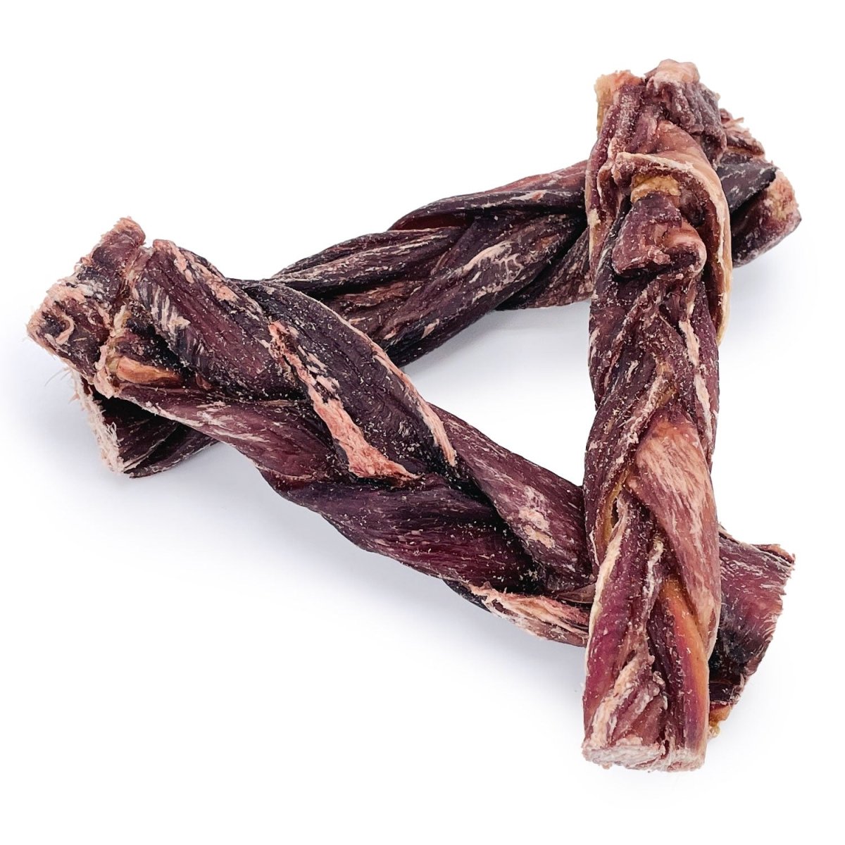 ValueBull Beef Jerky Gullet Braids, Premium Dog Chews, Thick 6 Inch, 25 Count - ValuePetSupplies