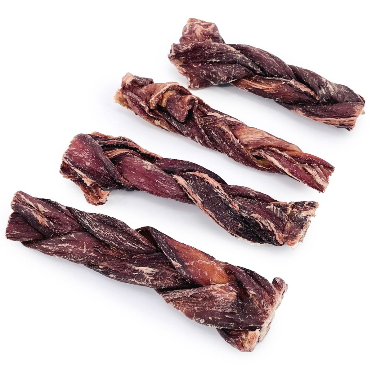 ValueBull Beef Jerky Gullet Braids, Premium Dog Chews, Thick 6 Inch, 25 Count - ValuePetSupplies
