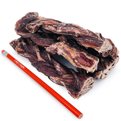 ValueBull Beef Jerky Gullet Braids, Premium Dog Chews, Thick 6 Inch, 25 Count - ValuePetSupplies