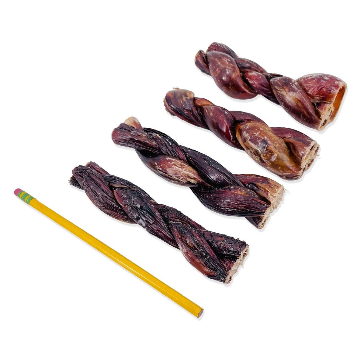 ValueBull Beef Jerky Gullet Braids, Premium Dog Chews, Thick 6 Inch, 50 Count Bulk Pack - ValuePetSupplies