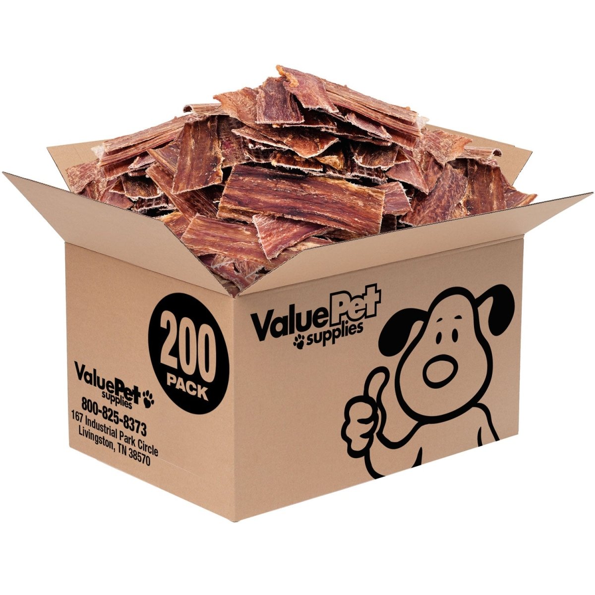 ValueBull Beef Jerky Gullet Strips Dog Chews, 200 Count BULK PACK - ValuePetSupplies