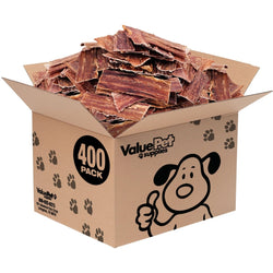 ValueBull Beef Jerky Gullet Strips Dog Chews, 400 Count WHOLESALE PACK - ValuePetSupplies