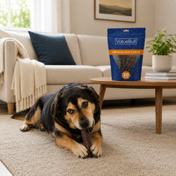 ValueBull USA Beef Jerky Gullet Flats, Premium Dog Chews, 6 Inch, 60 Count - 60