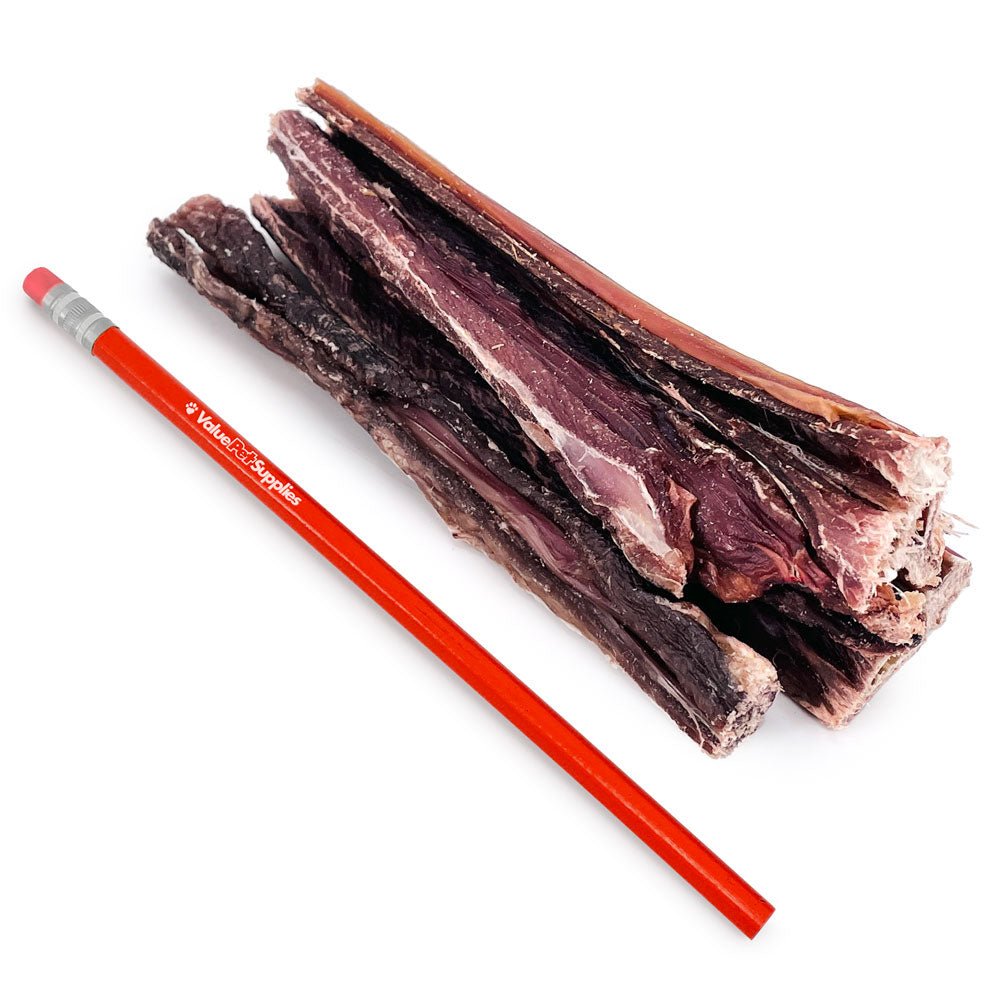 ValueBull Beef Jerky Gullet Sticks, Premium Dog Chews, 6 Inch, 200 Count BULK PACK - ValuePetSupplies