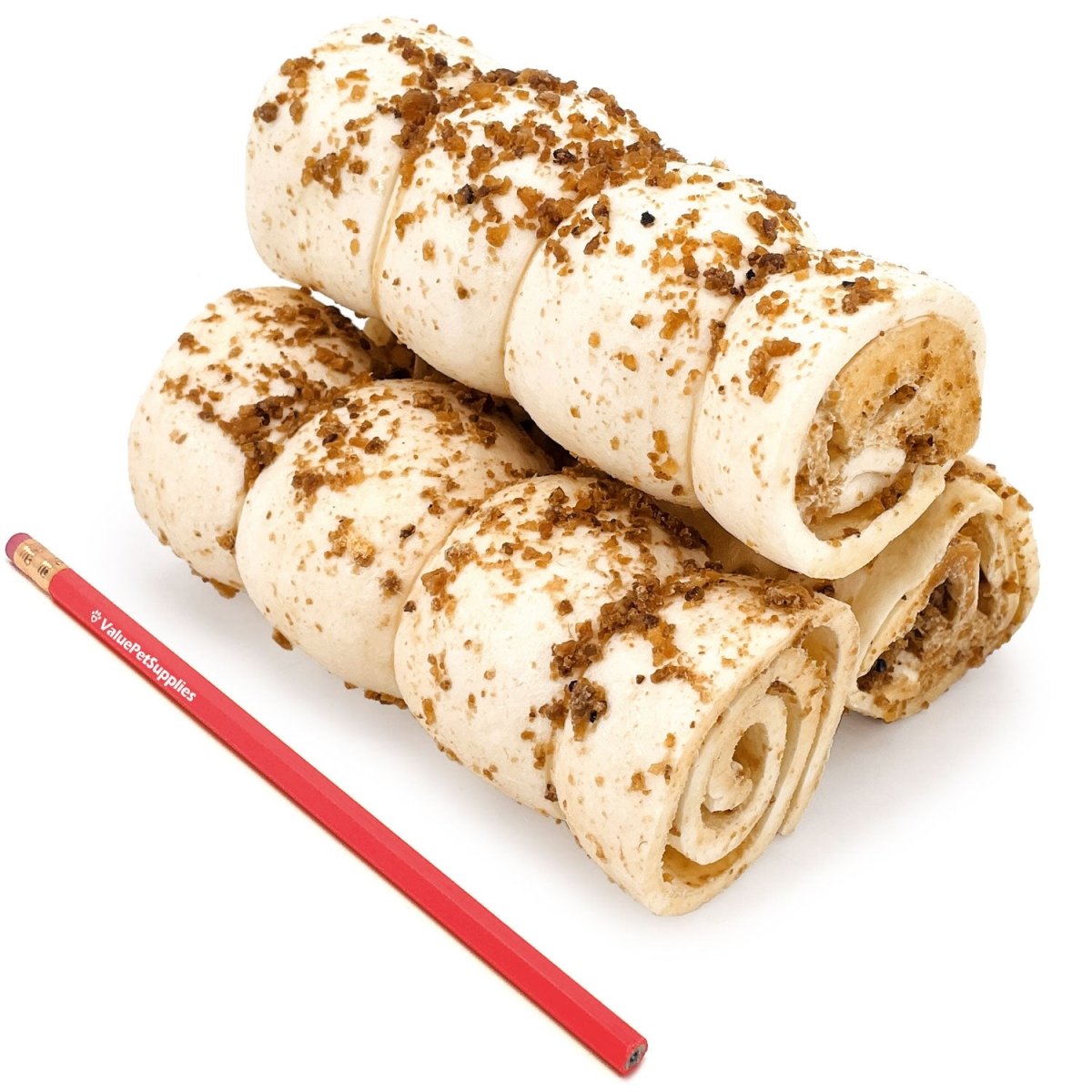 ValueBull Beef Cheek Rolls, Long Lasting Dog Chews, Bully Dusted, 4 - 6 Inch, 12 Count - ValuePetSupplies