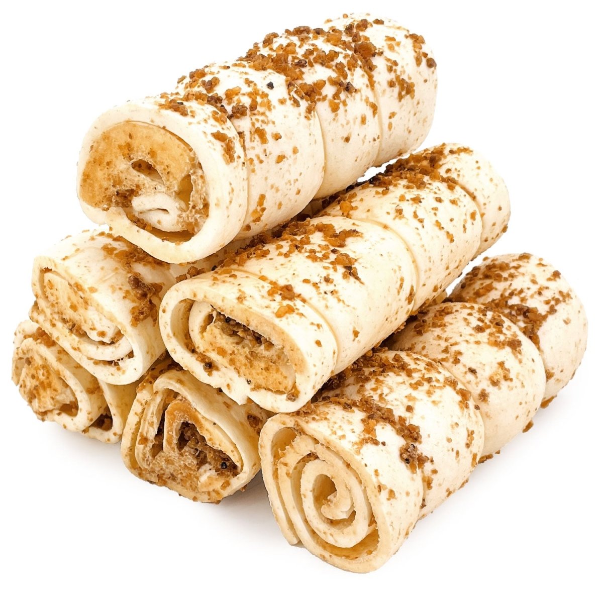 ValueBull Beef Cheek Rolls, Long Lasting Dog Chews, Bully Dusted, 4 - 6 Inch, 6 Count - ValuePetSupplies