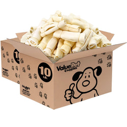 ValueBull Beef Cheek Rolls, Long Lasting Dog Chews, Varied Shapes, 6 Inch, 20 Pounds BULK PACK - ValuePetSupplies