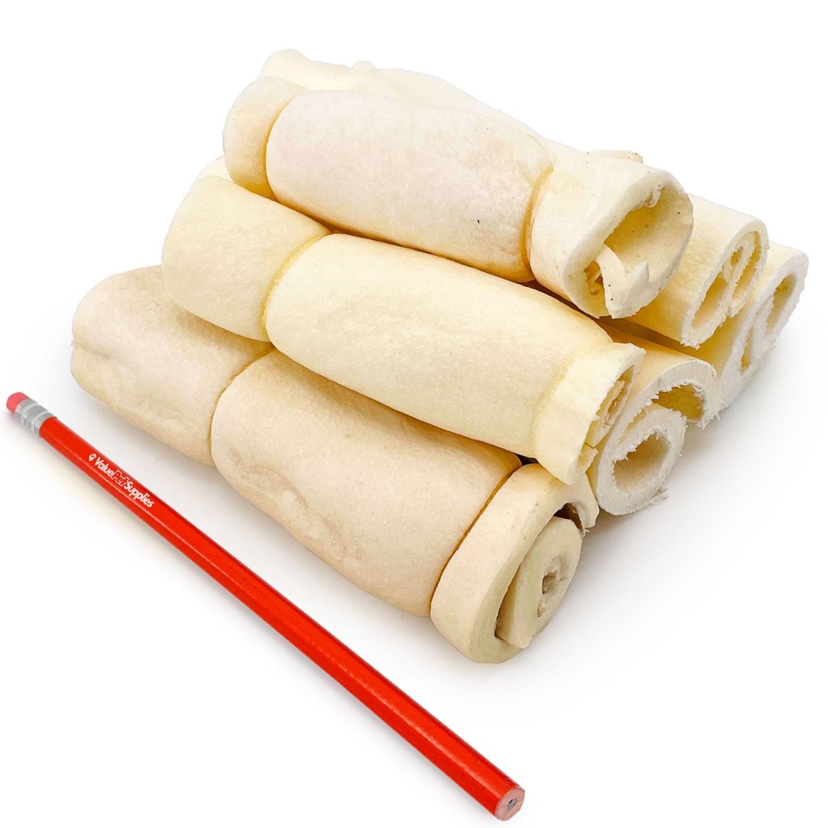 ValueBull Beef Cheek Rolls, Long Lasting Dog Chews, Varied Shapes, 6 Inch, 2 Pounds - ValuePetSupplies
