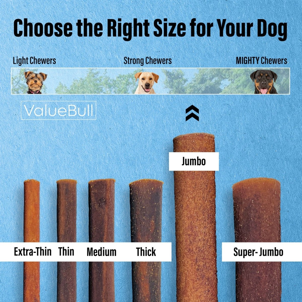 ValueBull Collagen Sticks For Dogs, Bully Sticks & Rawhide Alternative, Jumbo 6 Inch, 25 Count - ValuePetSupplies