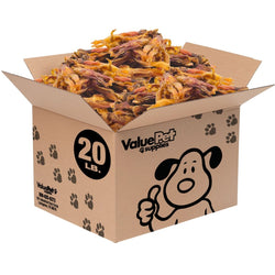 ValueBull Beef Tendons For Dogs, Jumbo, Varied Shapes, 20 Pound BULK PACK - ValuePetSupplies